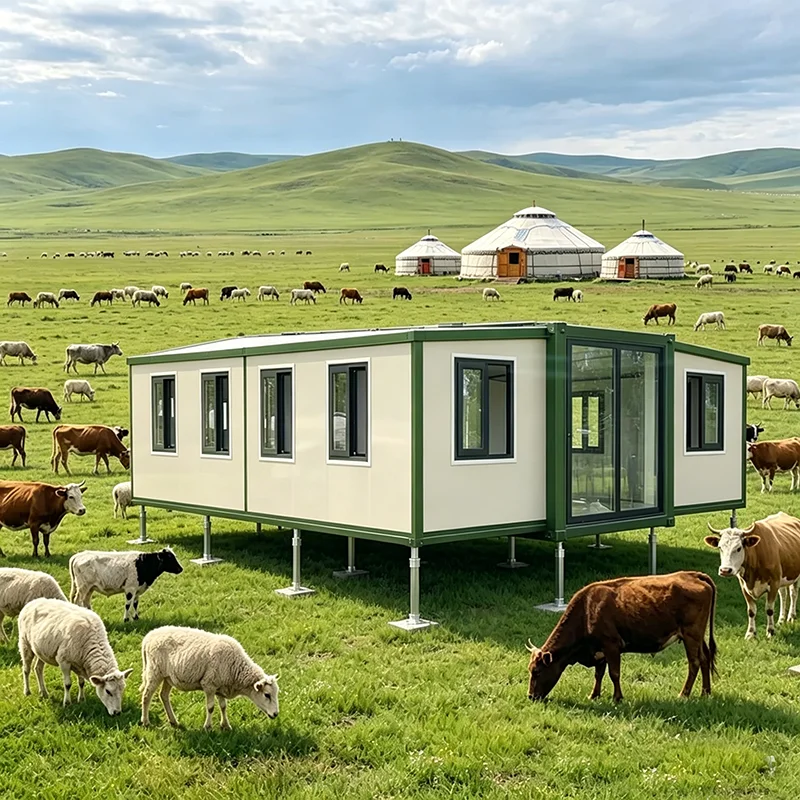 Customized Secure Container Foldable House 20ft Steel Frame Expandable Prefab Home Living Construction Safe Temporary Shelter