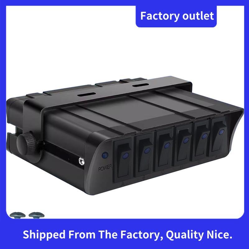 Painel Controlador Do Interruptor Indicador De Luz LED 40A 12V Caixa De Fusíveis Carro Rocker 6 Botões Gang Para Barco C