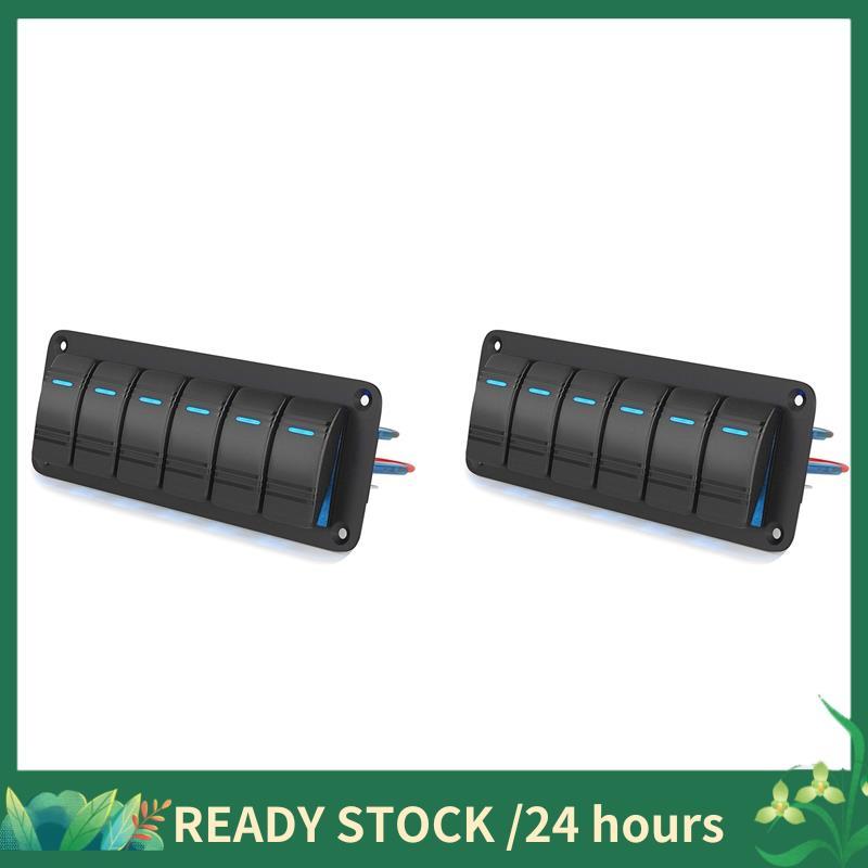 2 Painéis De Interruptor Rocker LED 12V 24V 6 Gang Painel De Carro Liga/Desliga Para Acessórios Automotivo Barco Marinho