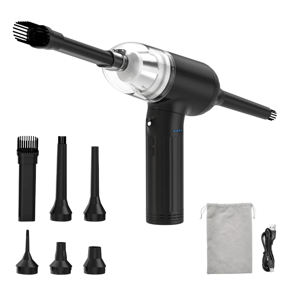 Portable Electric Wireless Handheld Mini Vacuum Cleaner Air Duster USB Charging Brushless Motor LED Lights for Car Cleaning