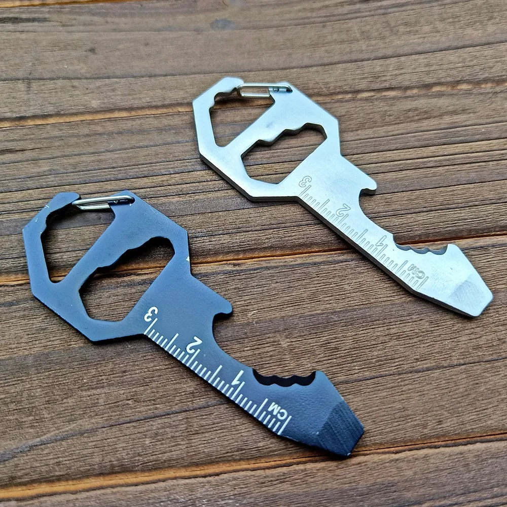 Creative Bottle Opener Keychain Outdoor Portable Multi-tool Men Car Motorcycle Key Chain Pendant Fast-Hanging Accessory Gift