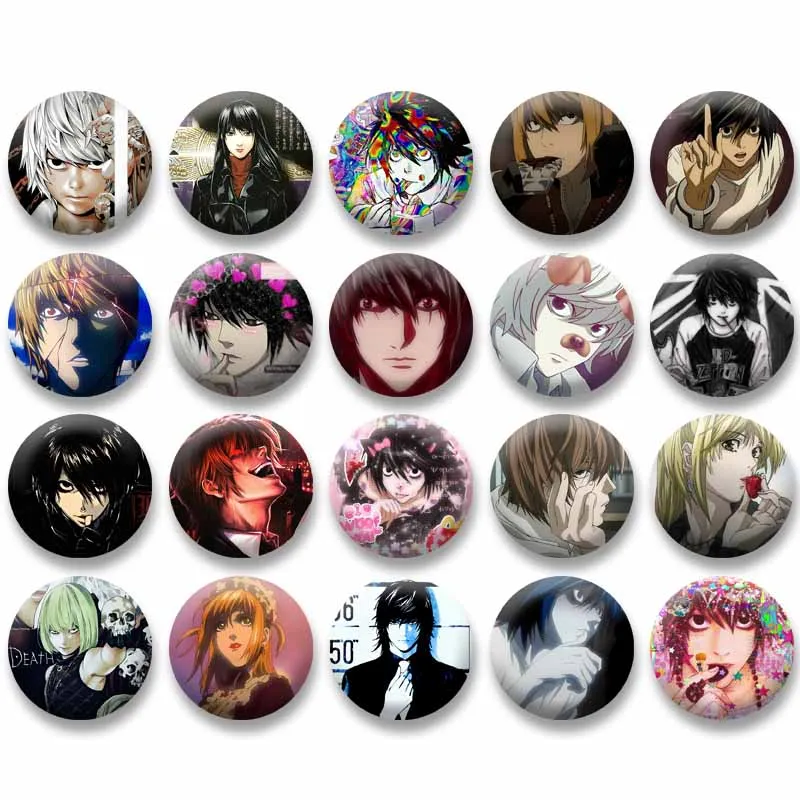 Anime DEATH NOTE Enamel Pins Manga Figure Near Mello L Snap-in Brooch on Backpack Jackets Decoration Accessories Badge Toys Gift