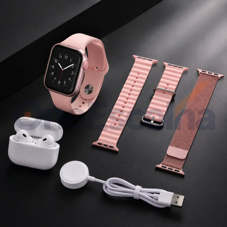 Envio de SP📦Fones de Ouvido Bluetooth+Smartwatch, Tela HD de Alta Qualidade, Registro de Movimento, Chamadas Bluetooth