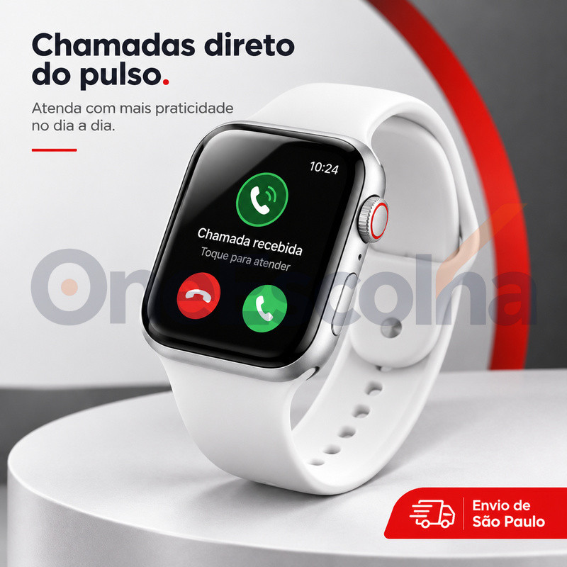 Envio de São Paulo Opções: [7 Pulseiras+] Smartwatch em Kit, Tela Tátil HD, Chamadas Bluetooth, Design Refinado