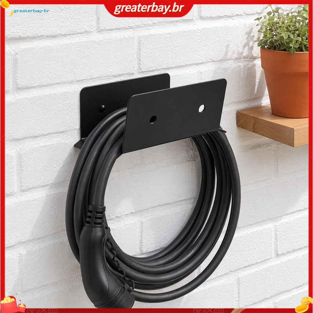 Durable Stainless Steel Vehicle Cable Holder Wall Mount Ev Charger Bracket Space-saving Outdoor Garage Organizer for Thi