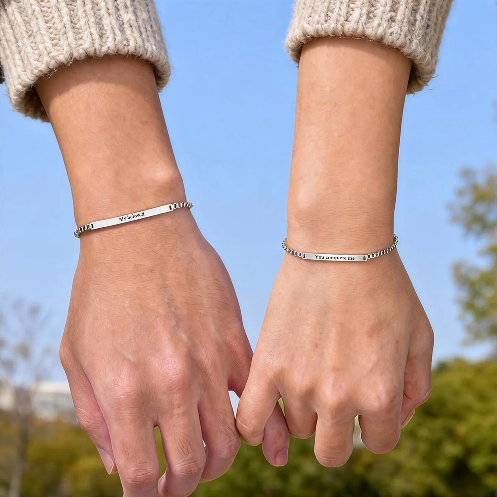 1/2 pack Customized Bracelets Slim 2mm Links, Adjustable Stainless Steel Bracelets, Support Wholesale Simple Metal Jewelry Gifts
