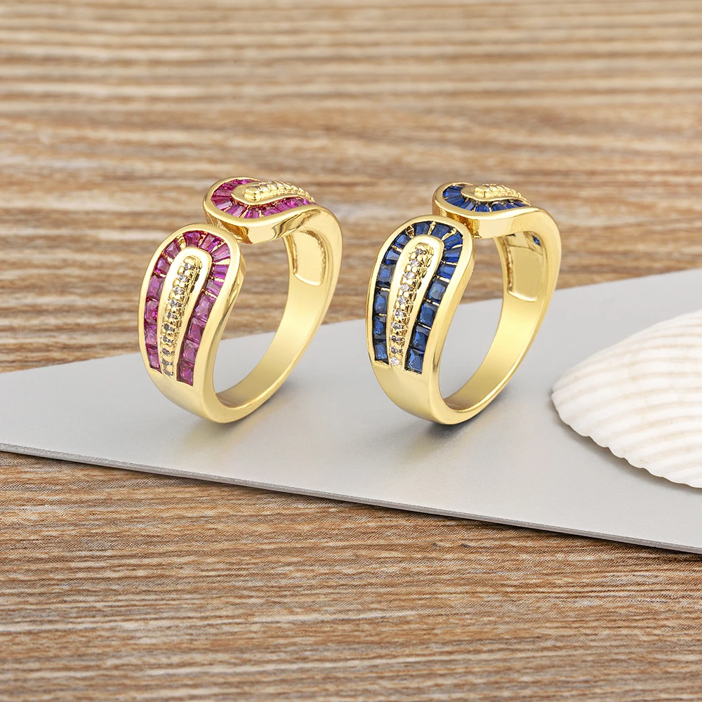Nidin Korea New Design Fashion Light Luxury Shiny AAA Zircon Ring Women's Opening Adjustable Jewelry Party Wedding Gifts