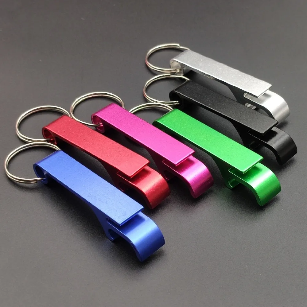 Portable Beer Bottle Opener Keychain Multicolor Mini Pocket Outdoor Beverage Can Lid Remover Key Ring Gadget Daily Carry Gift