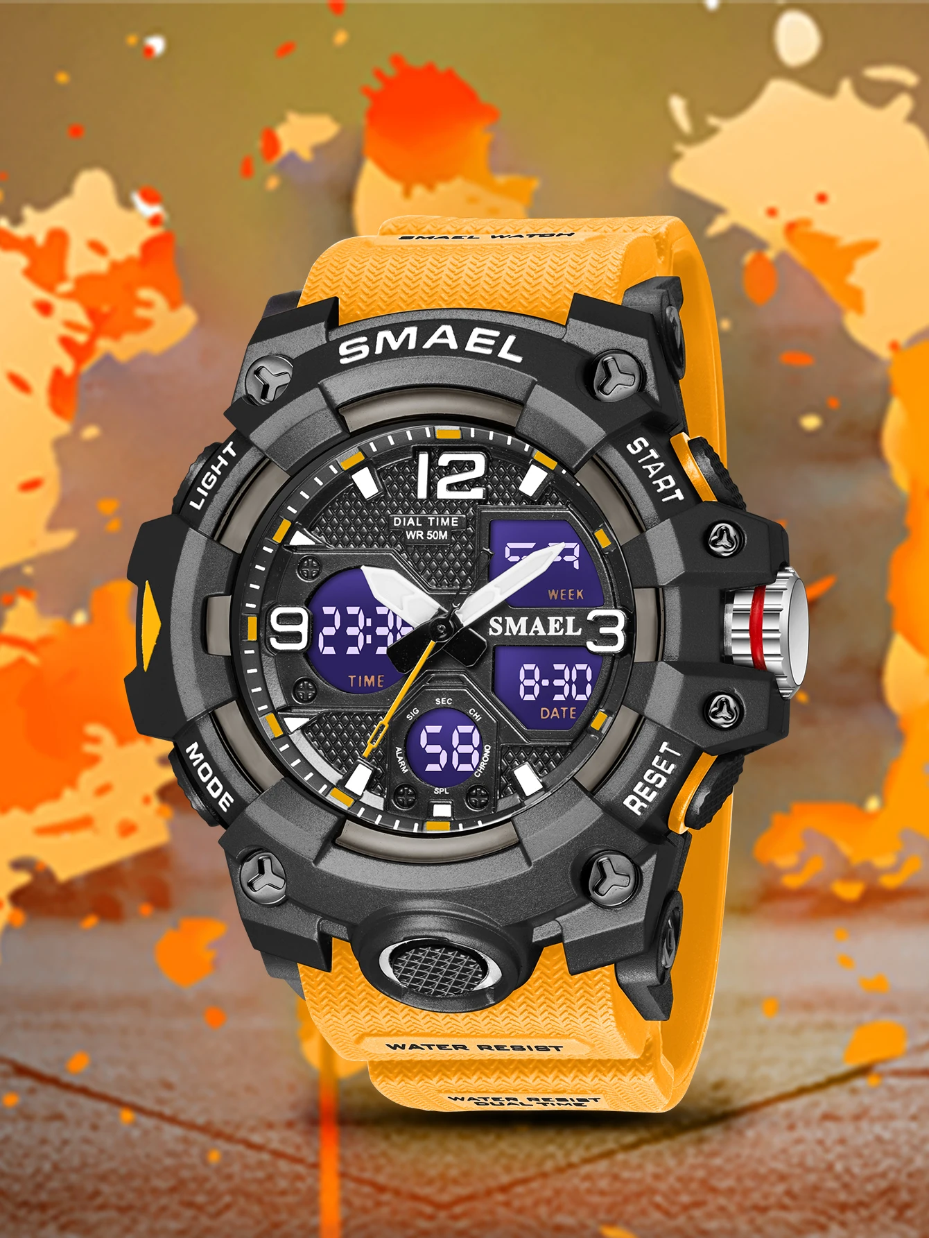 SMAEL Military Watch for men 50M Waterproof Clock Male S Shock 8008 electronics Digital Watches LED Men's Watches Military Army