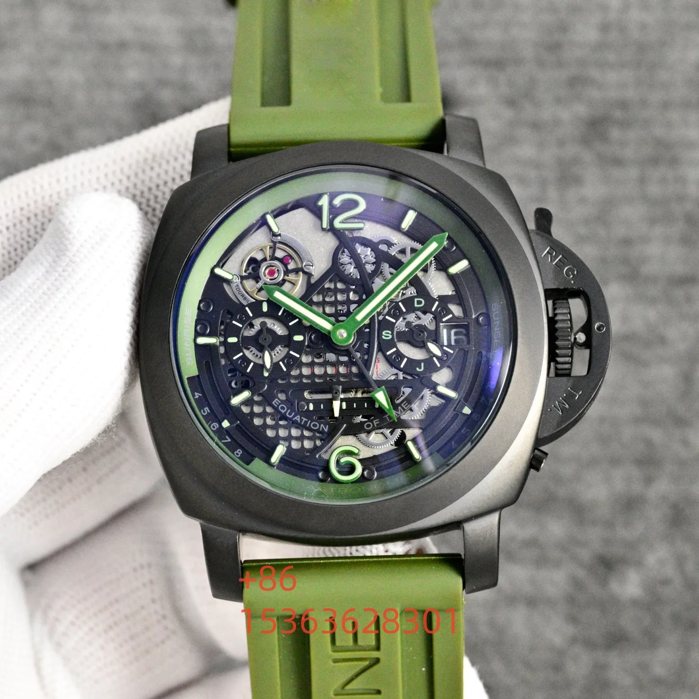 Men Watch 44MM Automatic Mechanical Watch Fully Functional P9001 Movement