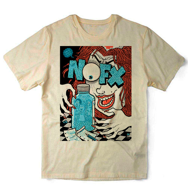 Camiseta Algodao Nofx Banda de Punk Rock Poster Unissex