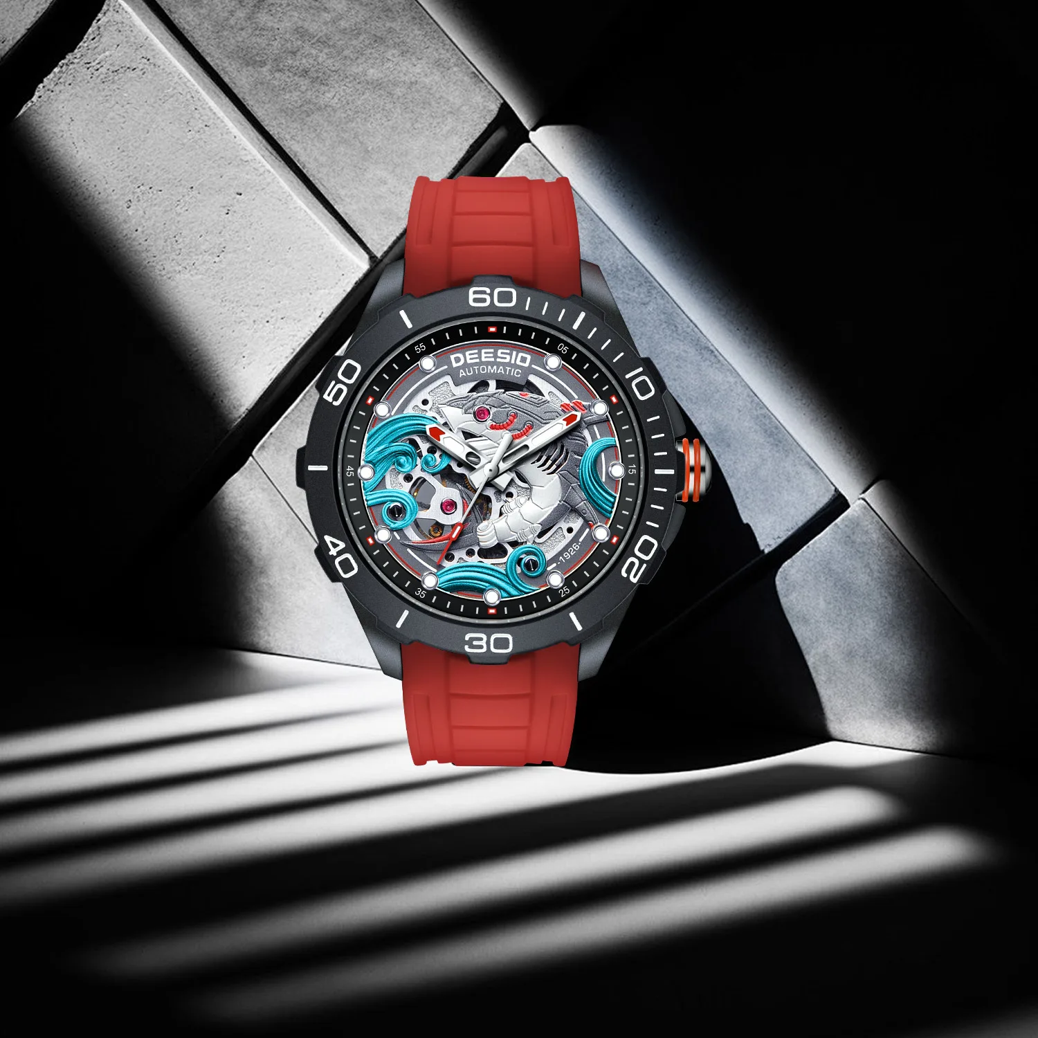 Deesio Automatic Mechanical Watch for Men Carbon Fiber Case Wristwatch Luminous Hands Waterproof 30M Casual Luxury Gift for Men