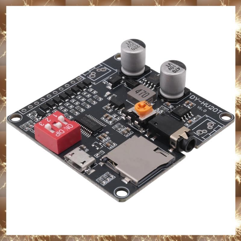 (Dic DY-HV20T Módulo De Reprodução De Voz 12V/24V Fonte De Alimentação 10W/20W Amplificador Suporte Cartão Micro-SD MP3