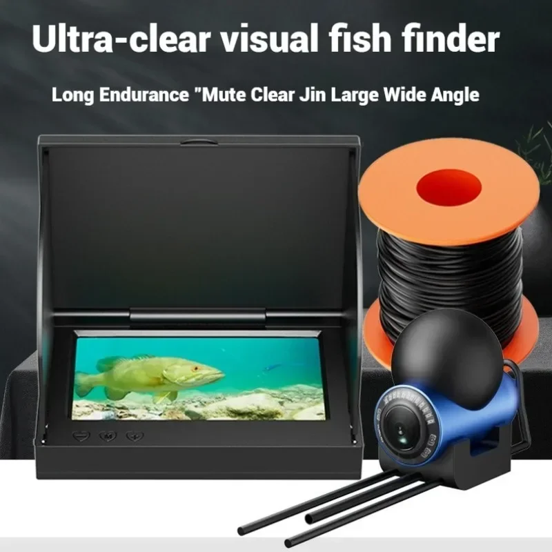 4.3 inch/5 inch night vision underwater fishing camera with HD screen fish finder monitor,  15m/20m/30m/50m long line