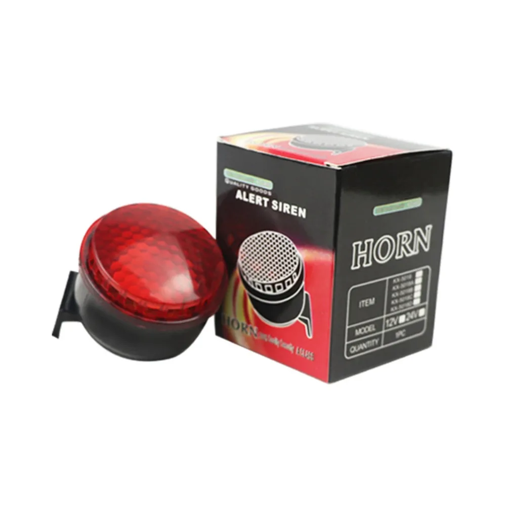 12V -24V waterproof Reversing Signal Horn Powerful Buzzer Siren with Light Alarm Speaker Siren for Car