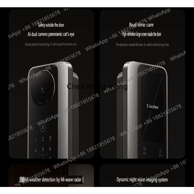 Smart Door Lock M40 Face Recognition Fingerprint Remote Unlock AI Dual Lens with 5 inch Visual Screen Mi home