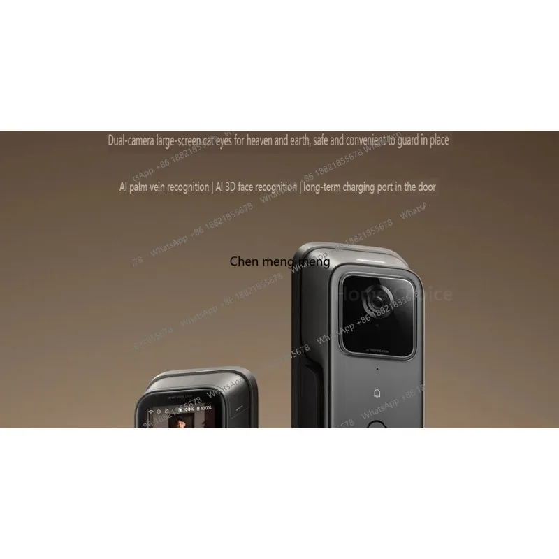 Smart Door Lock 4 pro Dual lens Palm Vein Face Recognition Fingerprint Unlocking Cat Eye Visual Screen For Mi Home