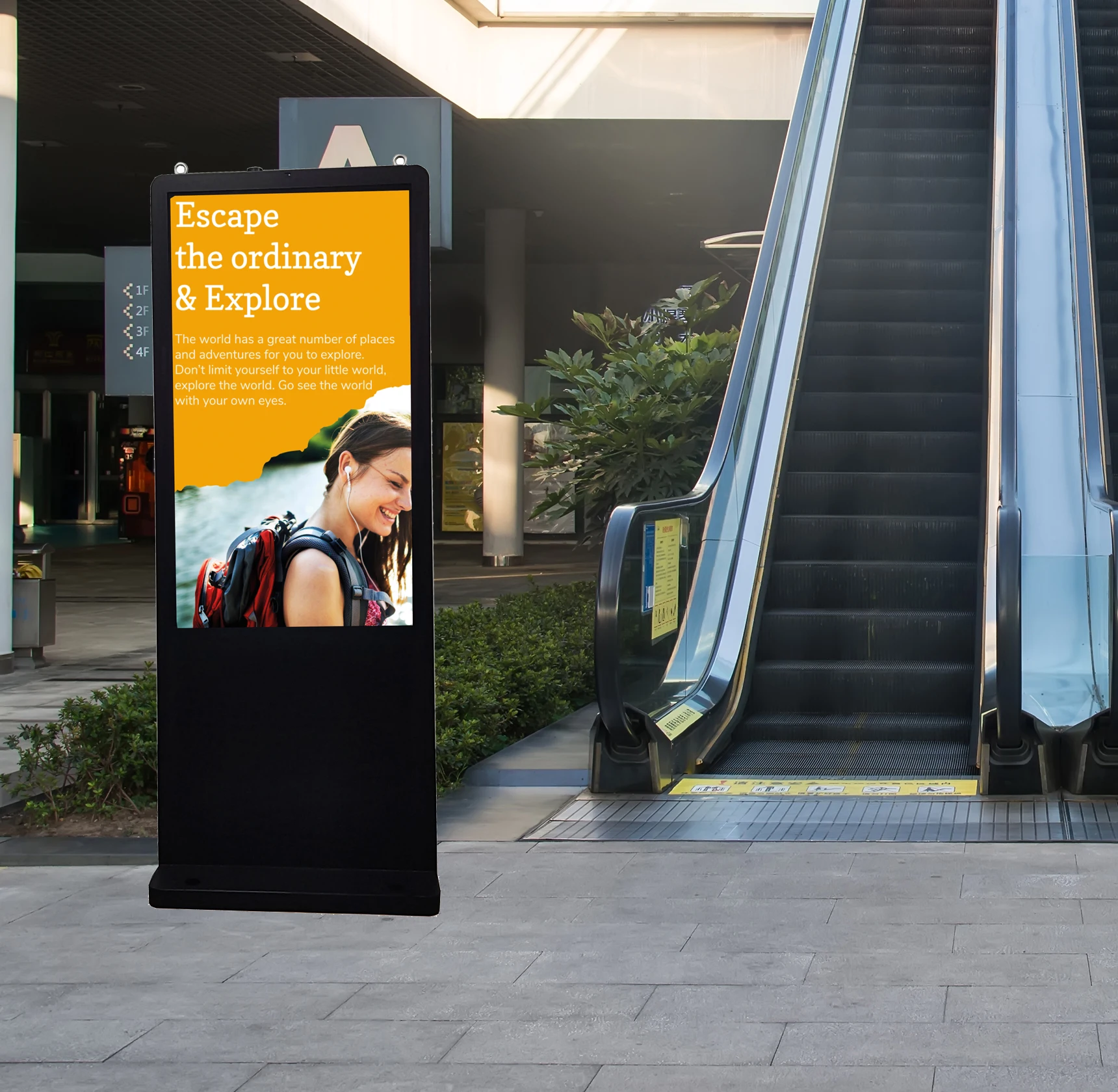 50 Inch 55" 65" Semi Outdoor NonTouchscreen Monitor Digital Signage Advertising Display Kiosk at Street