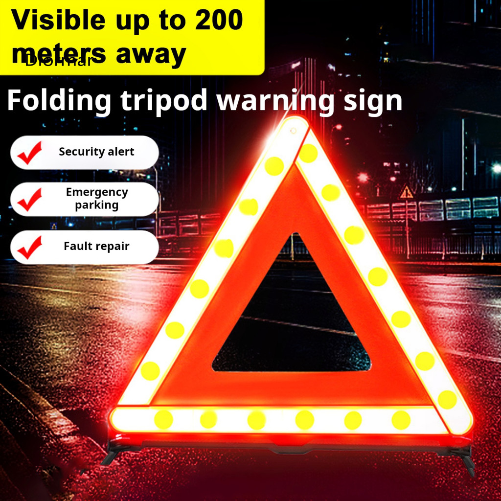 European Approved Safety Triangle Warning or Car Eu Foldable Reflective Sign 200m Visibility Legal Standard for