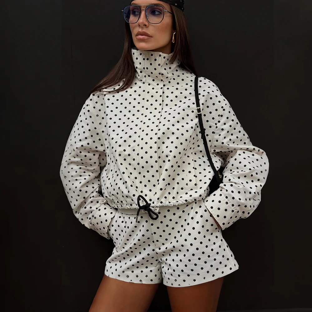 Tuularose Women's Polka Dot Shorts 2-Piece Set Fashion Casual Polka Dot Jacket Sexy Shorts Sets New Vintage Y2k 2026 Female Suit