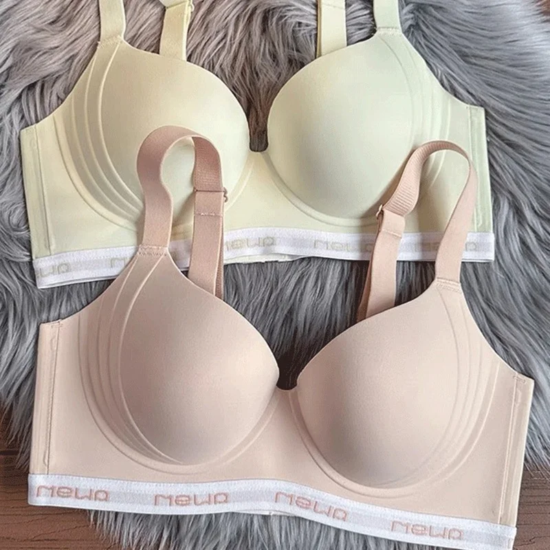 Thin Large-breasted And Small-breasted Underwear For Women, Breast-retracting, Anti-sagging, Push-up, Adjustable Seamless Bra