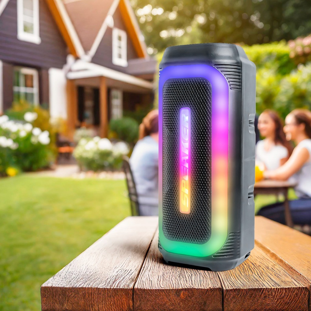 Caixa de Som Bluetooth Portátil Amplificada LED TWS 50W LED Xtrad - CS-26