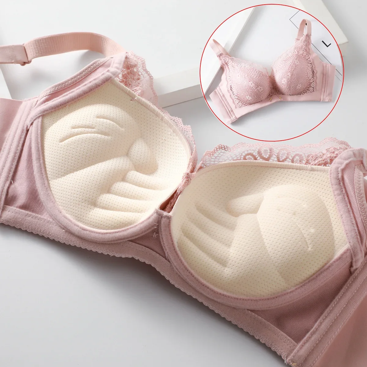8CM Thick Push Up Bra for Small Chest - Anti Sagging Padded Underwire Lingerie, Adjustable Straps & Breathable Cups (75A-85B