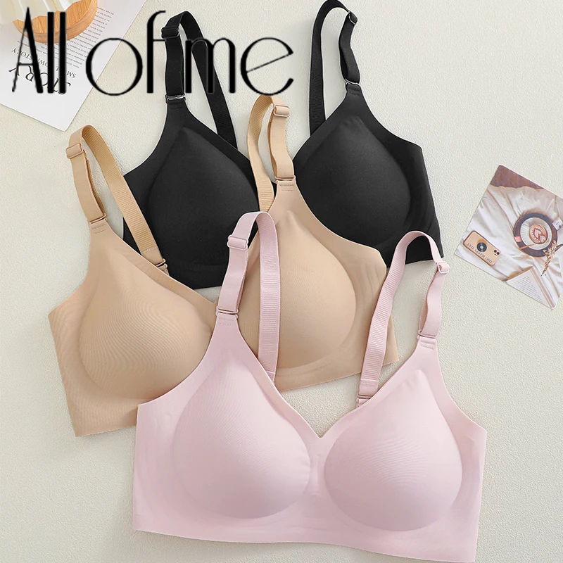 Ultra-Soft Skin-Friendly Wireless Bra Seamless Adjustable Shoulder Strap Breathable Padded Lingerie For Sensitive Skin & All Day
