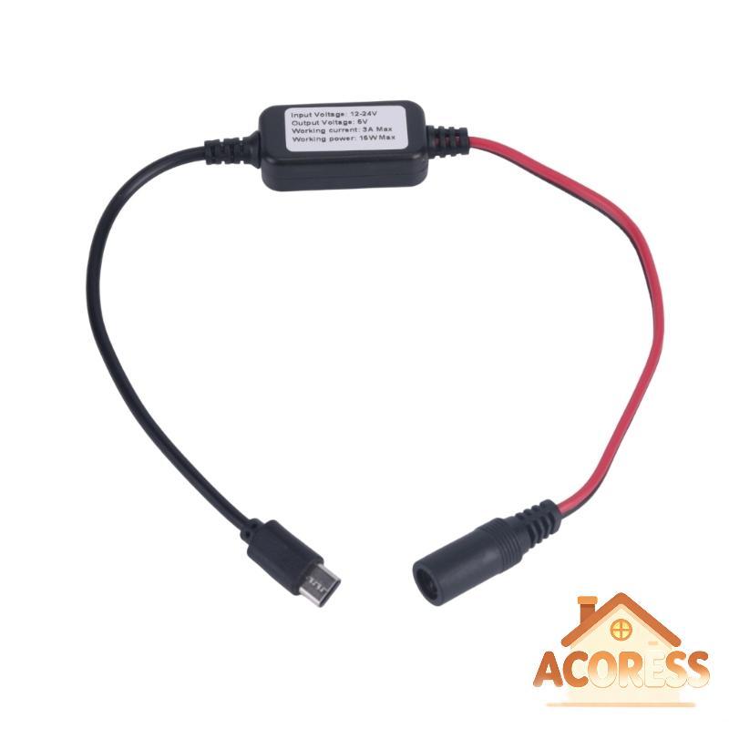 ACO * 5 5 x 2 1 Mm Porta Fêmea Para Cabo De Extremidade Macho USB C Entrada 12V 24V Com Saída De Carregamento 5V 3A 15W
