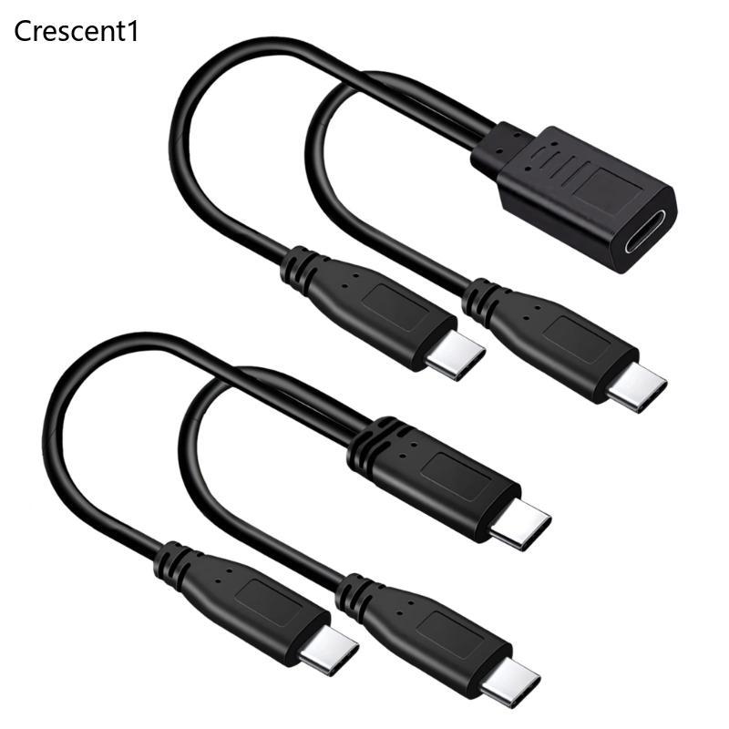 Crescent1 USB Cy Splitter 15W 3A Type C Carregamento Rápido Conector Para Vários Dispositivos 30cm Len Cur