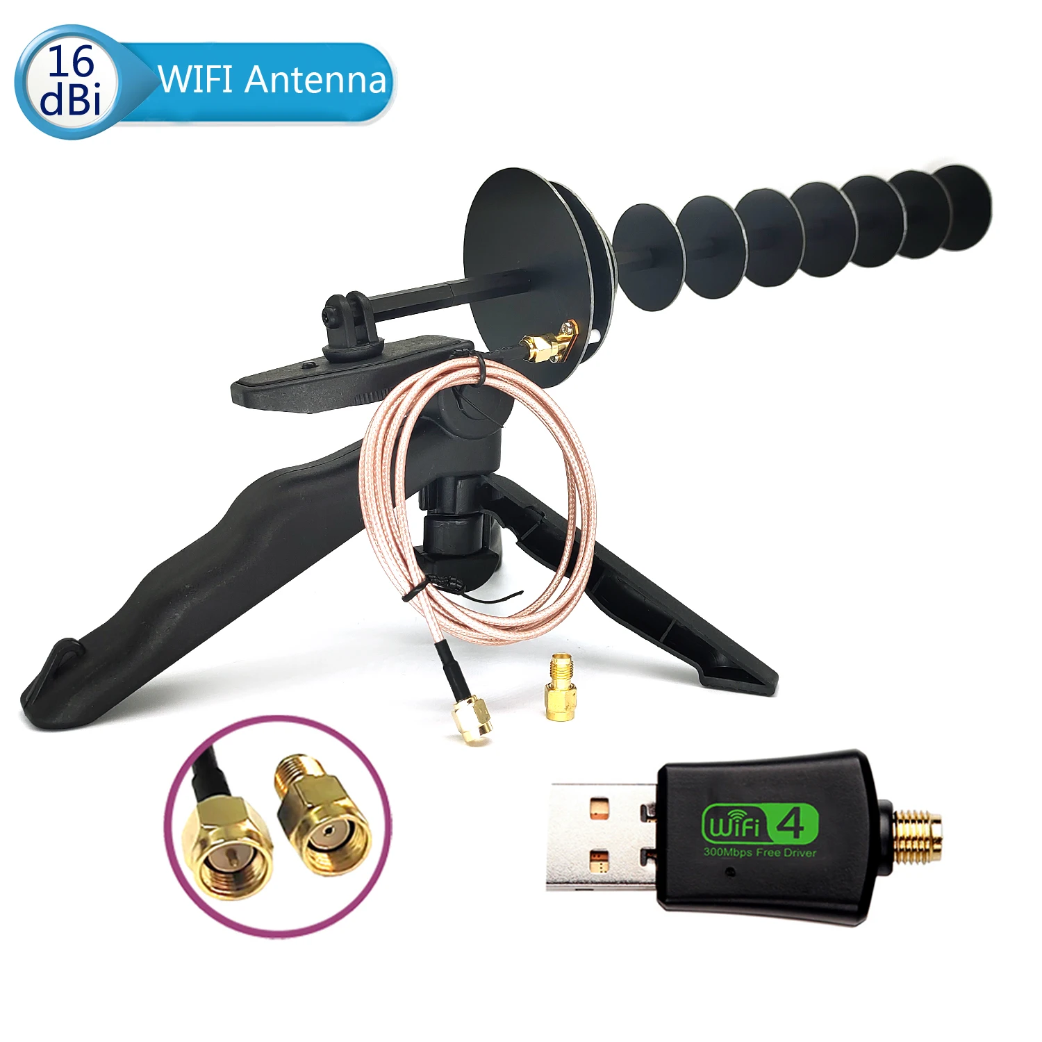 16dBi 2.4GHz WIFI Yagi Directional Antenna Enhanced Signal Notebook Desktop PC Computer USB Wireless Network Card PCIE Adapter