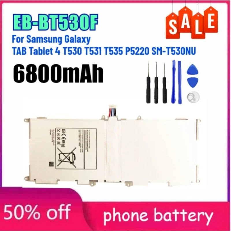 EB-BT530FBE 6800mAh Battery for Samsung Galaxy TAB Tablet 4 10.1 T530 T531 T535 P5220 SM-T530NU Rechargeable Batteries
