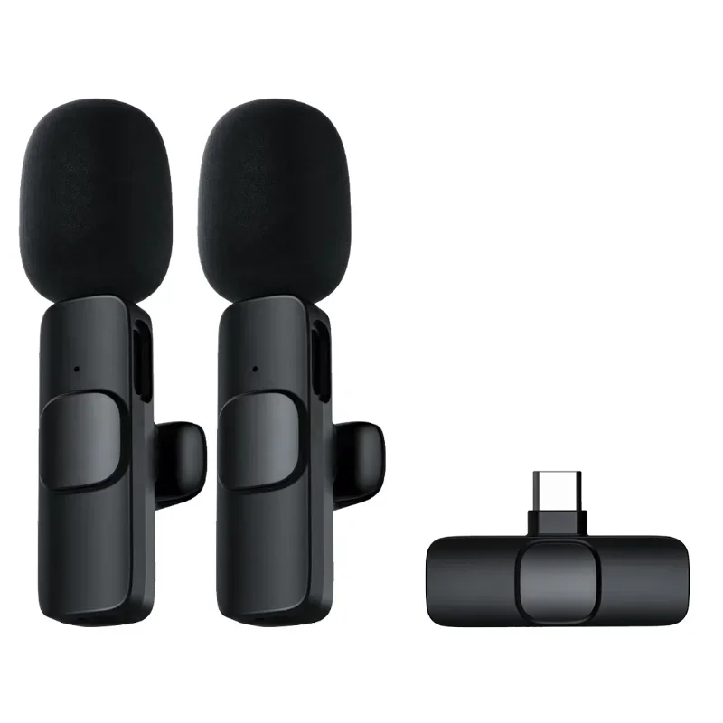 Portable K9 Wireless Lavalier Microphone Audio Video Recording Mini Mic for IPhone Android Live Broadcast Gaming Phone Mic