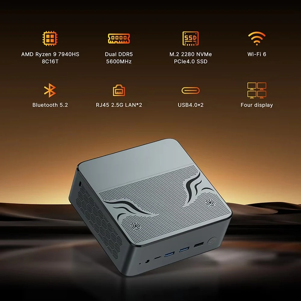US Shipping Bosgame Gaming M2 Mini PC M2 Speaker 8C/16T Ryzen 9 7940HS 32GB DDR5 1TB NVMe SSD Dual LAN Wi-Fi 6E DDP To US