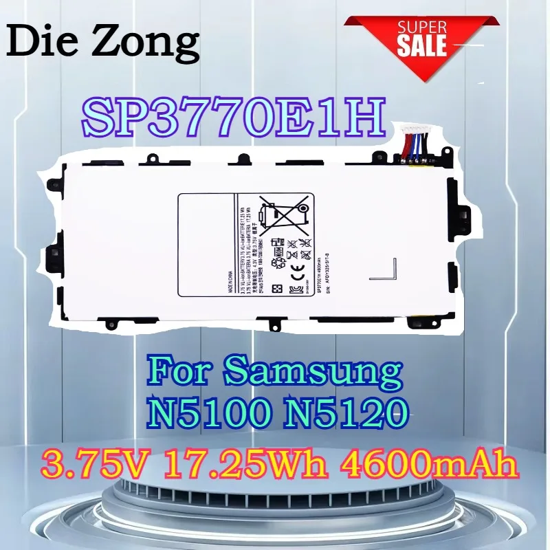 SP3770E1H 3.75V 17.25Wh 4600mAh for Samsung  N5100 N5120 Tablet Battery Rechargeable Free Disassembly Tools Are Given Away