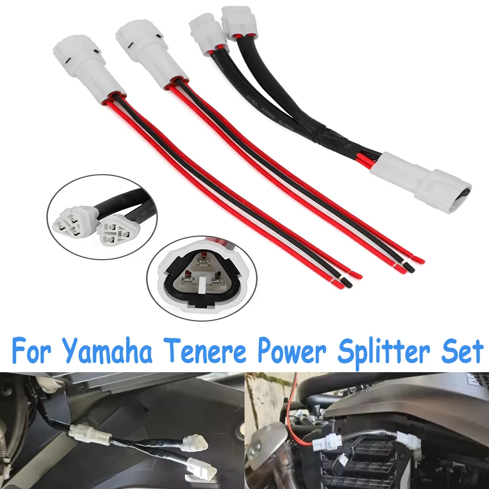 New For Yamaha Tenere 700 Super Conector Motorcycle Power Outlet Splitter USB Charger GRIPS Auxiliary Lights