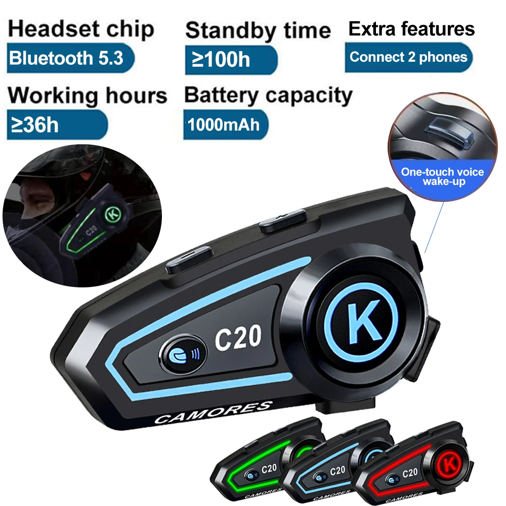 Motorcycle Wireless Bluetooth 5.3+EDR Waterproof Helmet Headset Hands-free Hands Free Call Anti-interference Earphone
