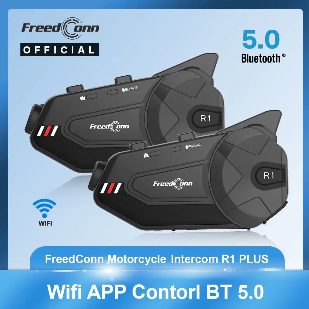 Freedconn Bluetooth Motorcycle Intercom 6 Ways Helmet Headset 1000M Video Recorder Headphone WiFI Auto DVR Motor Dash Cam