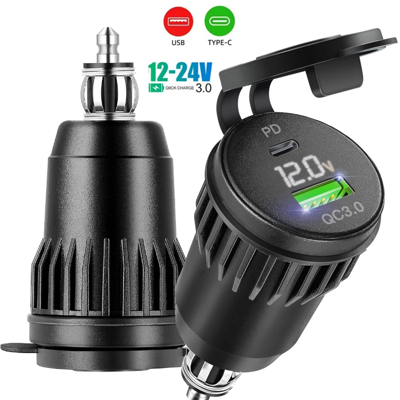 Motorcycle accessories Car usb sockets for motorcycles Socket for 12V/24V Vehicles Boat Motorcycle SUV Bus Truck Caravan Marine