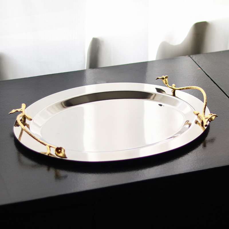 HVJ7 Light luxury art branch handle fruit platter ornament for sales offices, showrooms, hotels, restaurants, snacks, dr