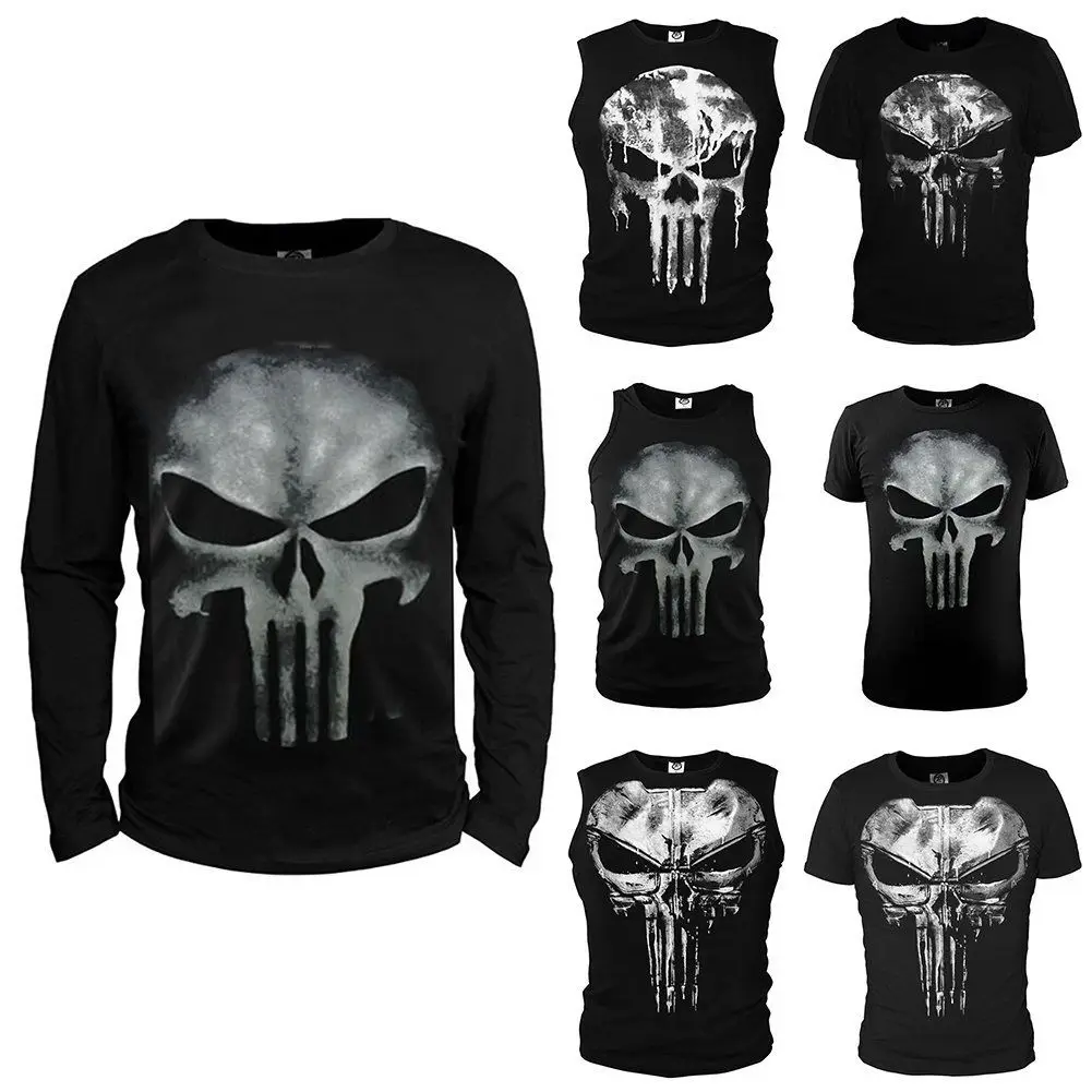 NEW Punisher Rashgard Running Shirt Men T-shirt Long Sleeve Compression Shirts Gym T-shirt Fitness Sport Shirt Men