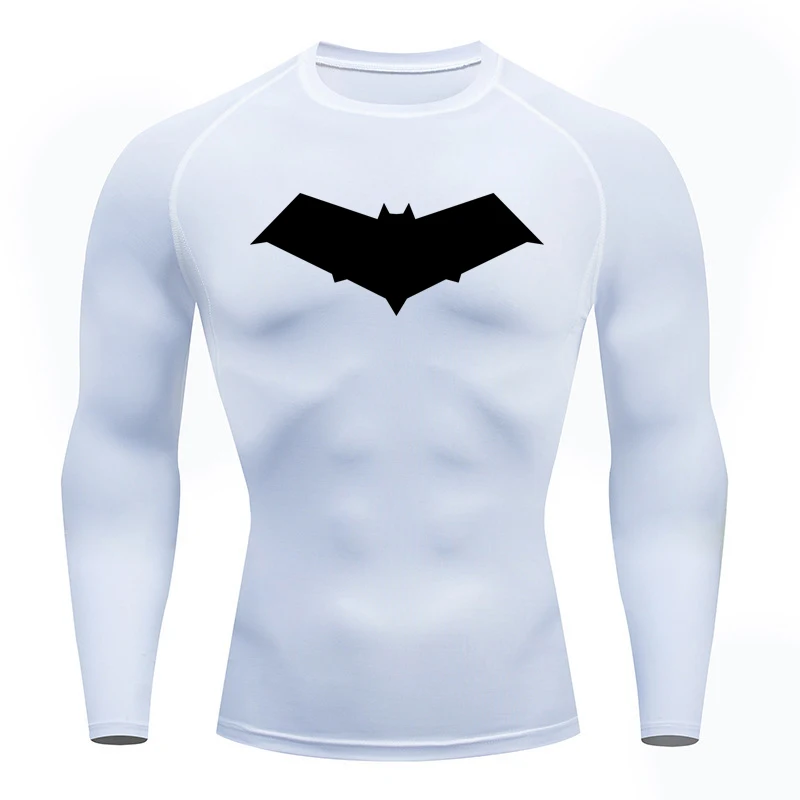 Broad Bat Compression Shirt Man Gym Running T Shirt Outdoors Sports Quick Dry Breathable Fitness Sportswear Bodybuilding Tees