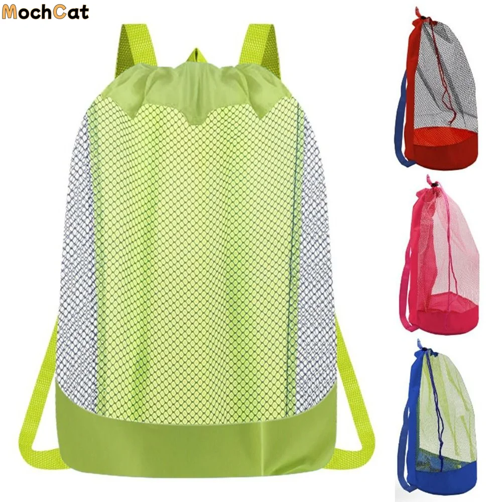 Swimming Backpack Large Capacity Beach Bag Foldable Portable Mesh Storage Bag Fast Dry Breathable Swimming Backpack Clothes