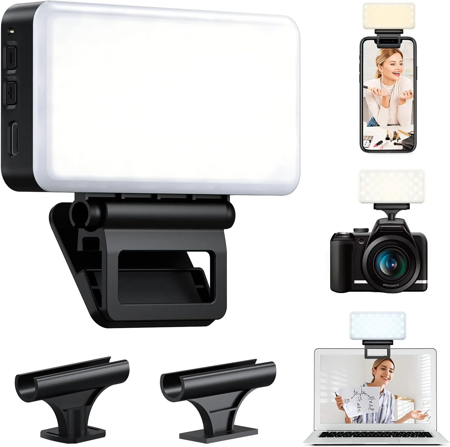 Portable Mini Selfie Fill Light with Rechargeable Battery-3000mAh LED Ring Light for Photographic Lighting