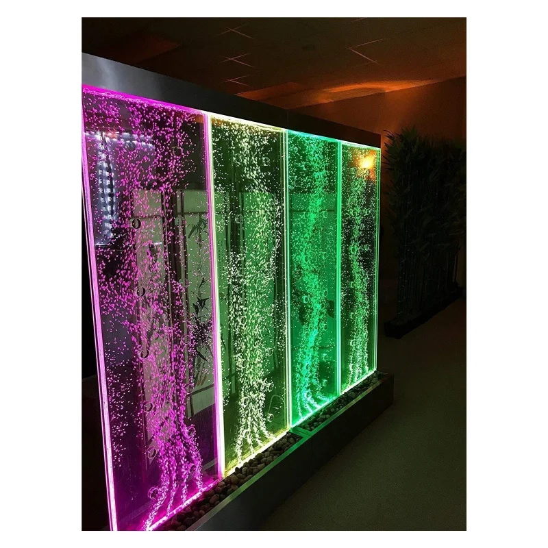 custom.Panel Waterfall Wide Color Changing Bubble Wall Panel Fountain Bubble Wall RGB Remote Control Office Home Shop Decoration