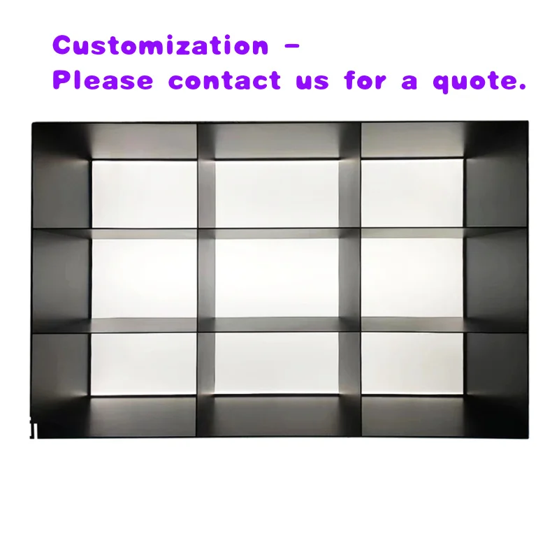 custom.Easy Assembly Modern Minimalist Foldable Metal Standing Storage Holder 96 Aluminum Bookcase with LED Light Home Offi