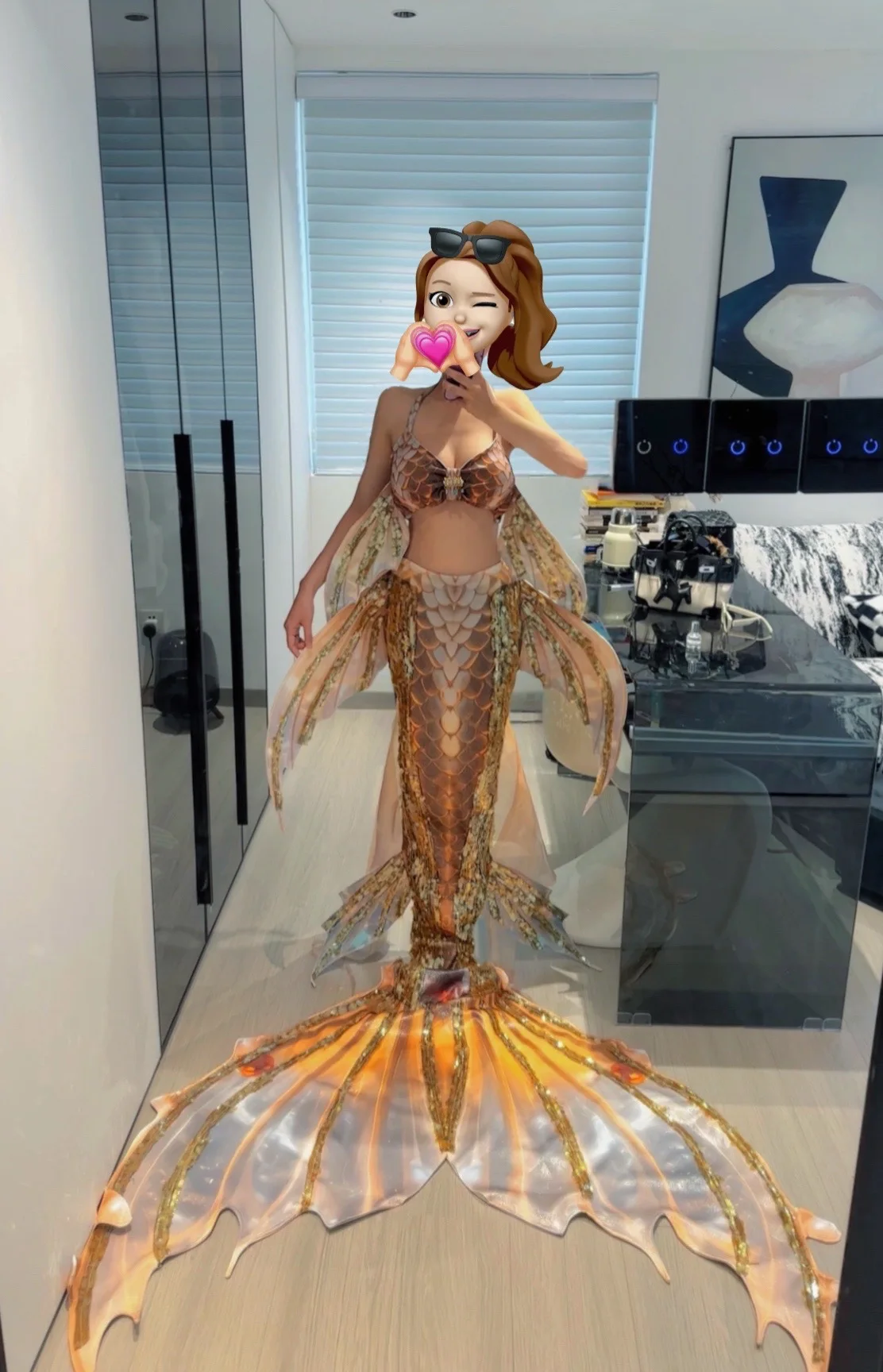 New Hot Stamping Mermaid Swimsuit With Adjustable Bra, Suitable For Professional Aquarium Photography And Performances