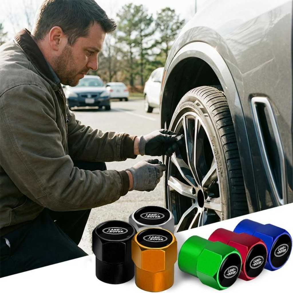Kit com 4 Antivazamento Bico de Pneu Tampinha de Pneu Acessórios Automotivos For Land Rover Evoque Discovery Defender
