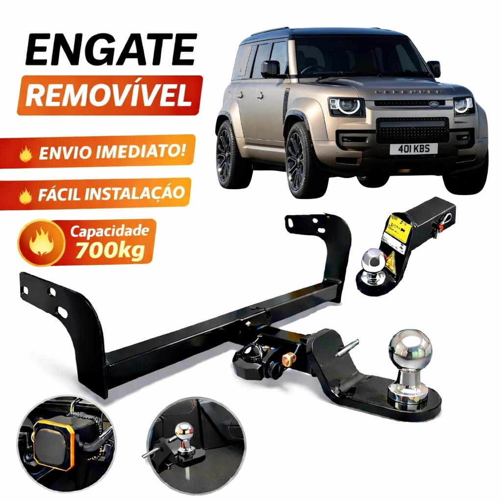 Engate Reboque Removível Land Rover Defender (DIESEL) (5 portas) 2020 Á 2024 700KG Não Fura Completo