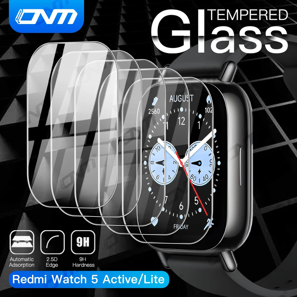 9H Premium Tempered Glass for Xiaomi Redmi Watch 5 4 Lite / Active Smart Watch Clear HD Glass Screen Protector Film Accessories